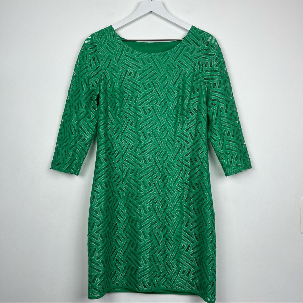 Lilly Pulitzer Camellia Fern Green Bamboo Geo Lace Dress